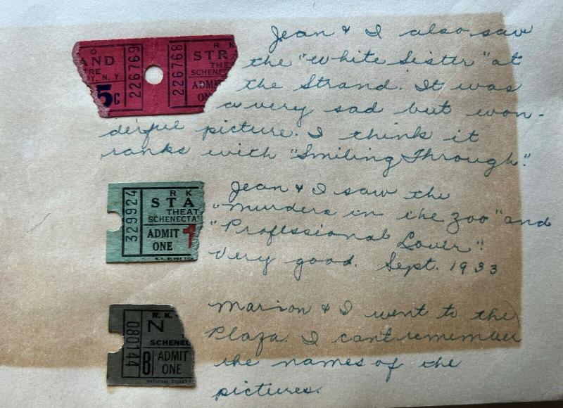 Image for 1930s Scrapbook - Football , Famous Movie Tickets, Menus, Prints, Memorabilia