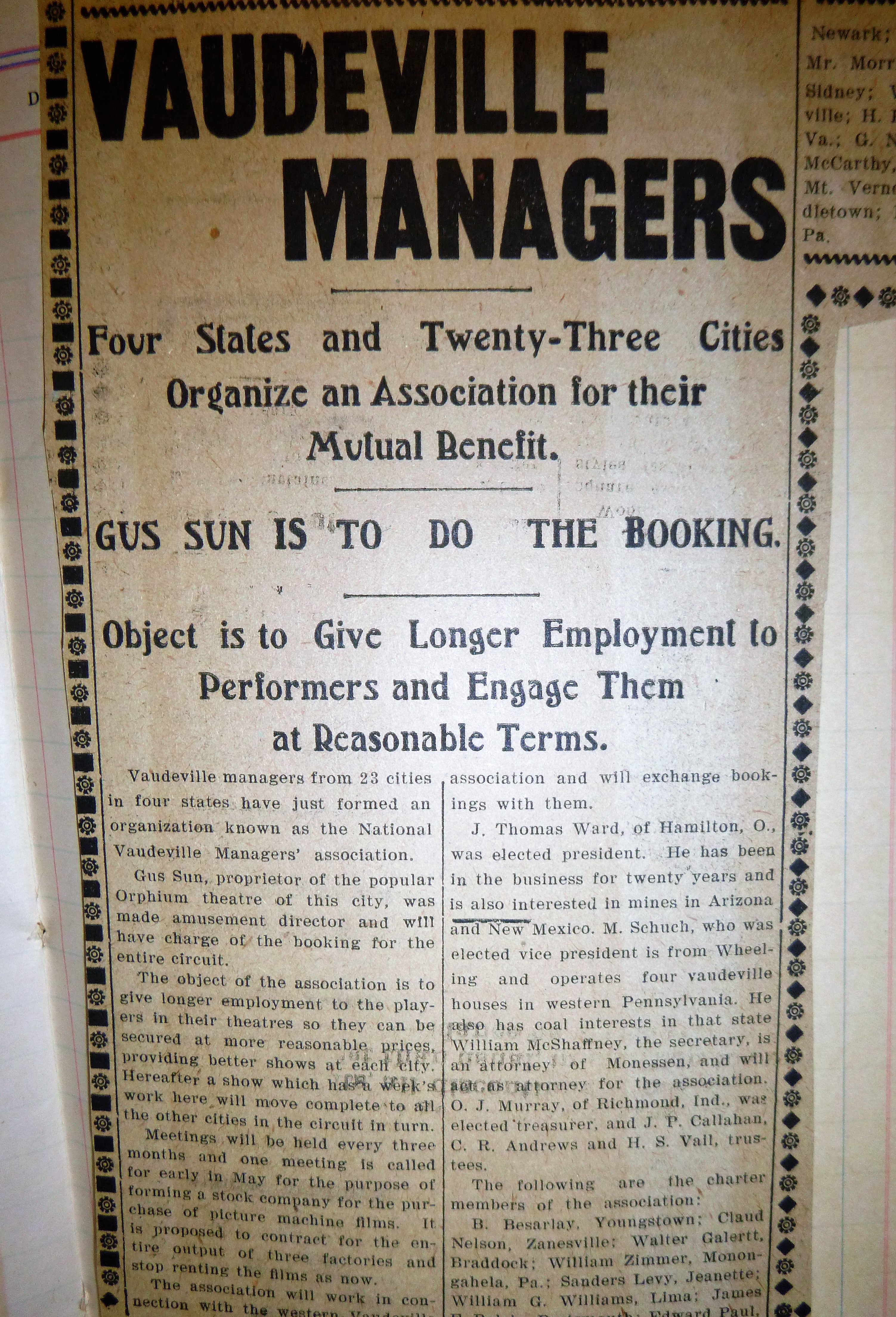 Image for The Fight To Allow Vaudeville In Lima Ohio In 1906
