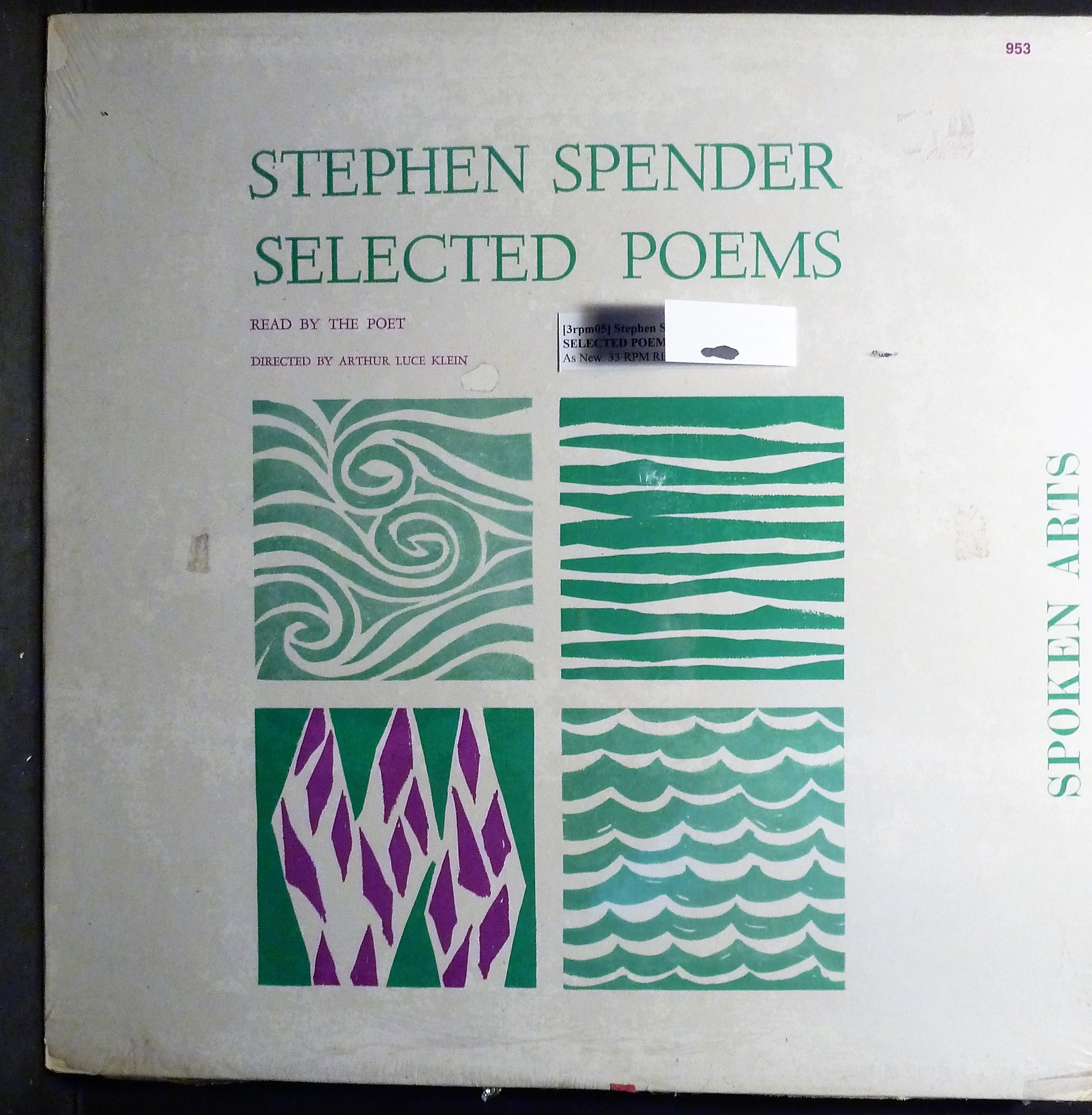 Image for STEPHEN  SPENDER READING HIS SELECTED POEMS