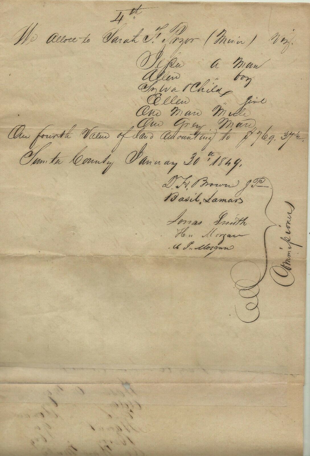 Image for Slave Distribution from Sumter Georga Estate