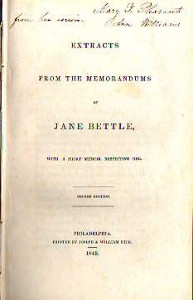 Image for Extracts from the Memorandums of Jane Bettle