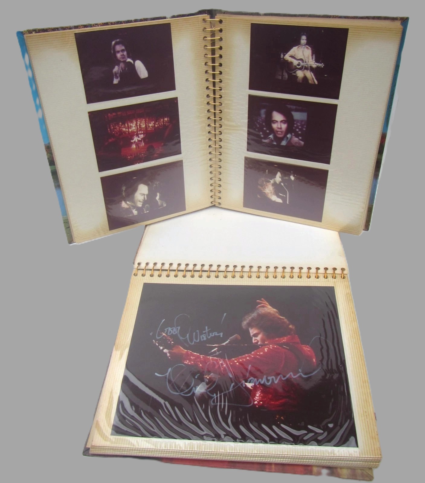 2 Vintage Photo Albums of NEIL DIAMOND - Incl. Hand Signed Photo