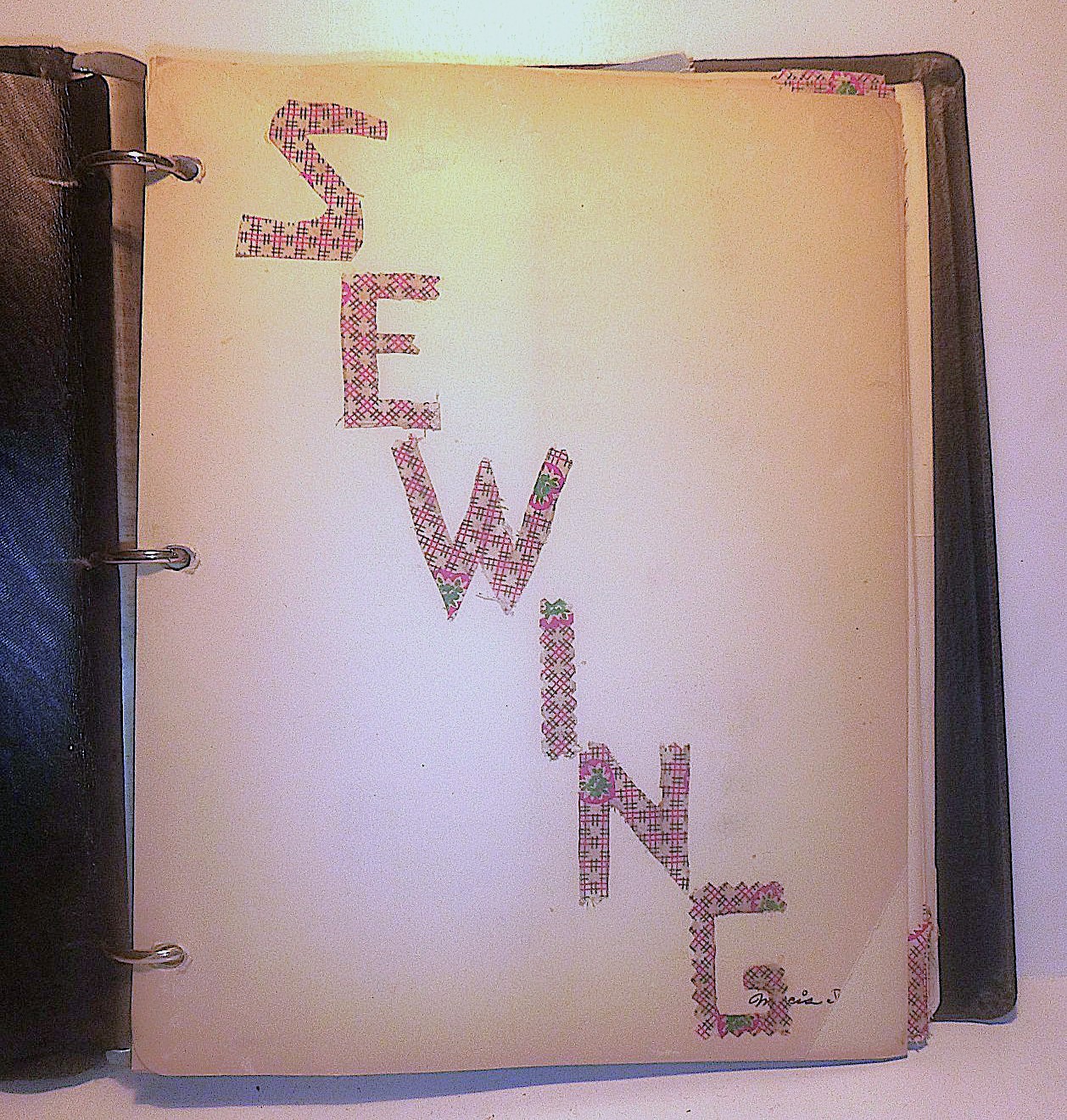 1952 Hand Made Sewing Instructional Binder/ Scrapbook
