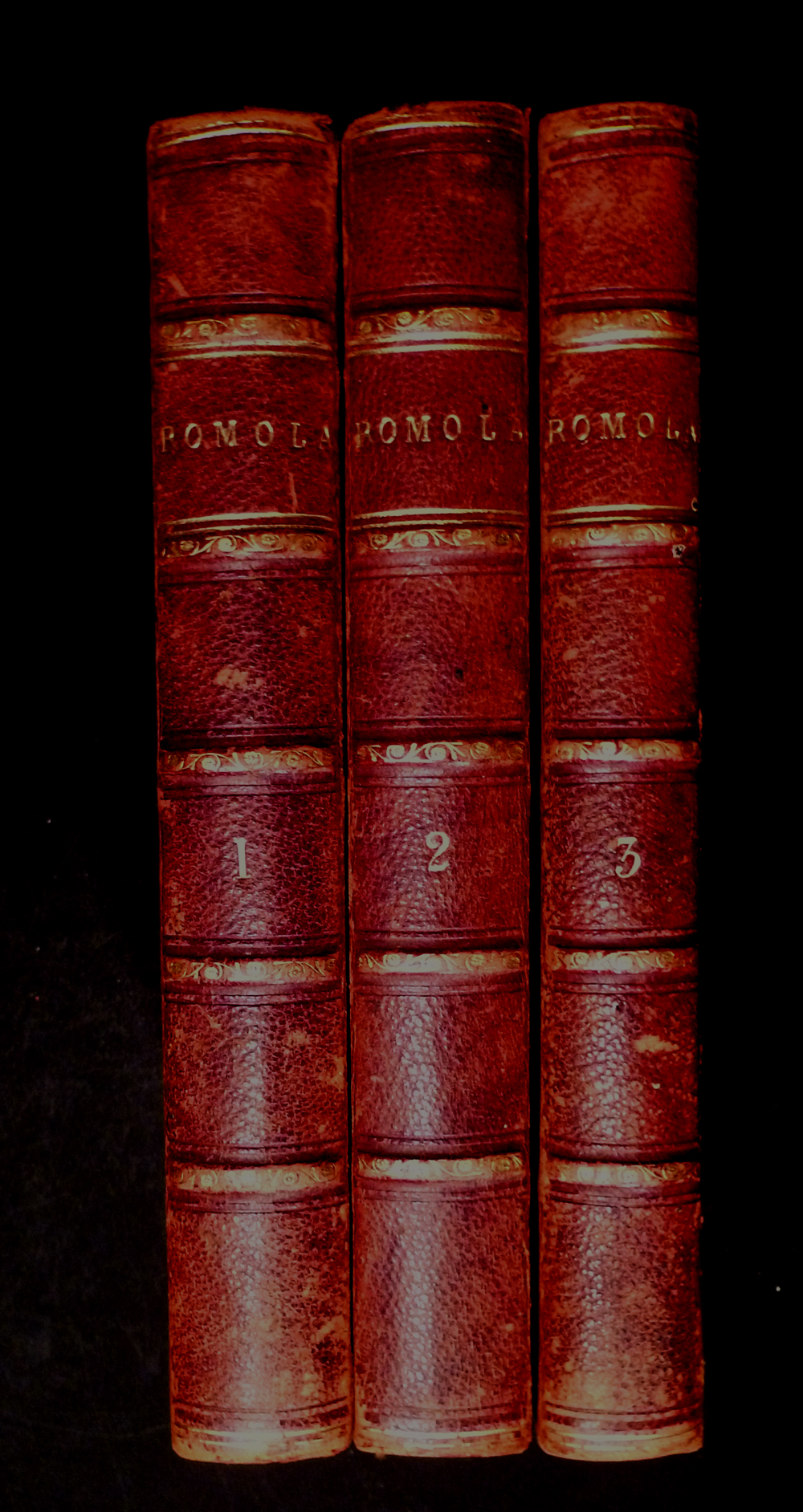 Image for George Eliot - 'Romola' - Three Volumes In Half Leather Binding - 1863