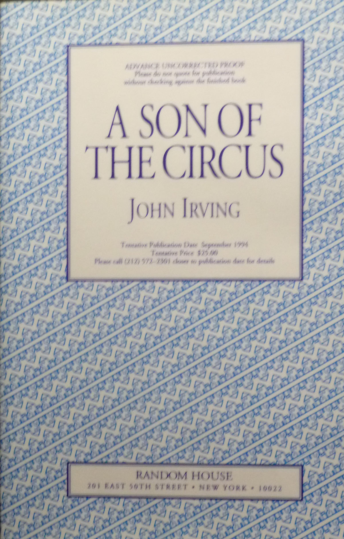Image for A Son of the Circus