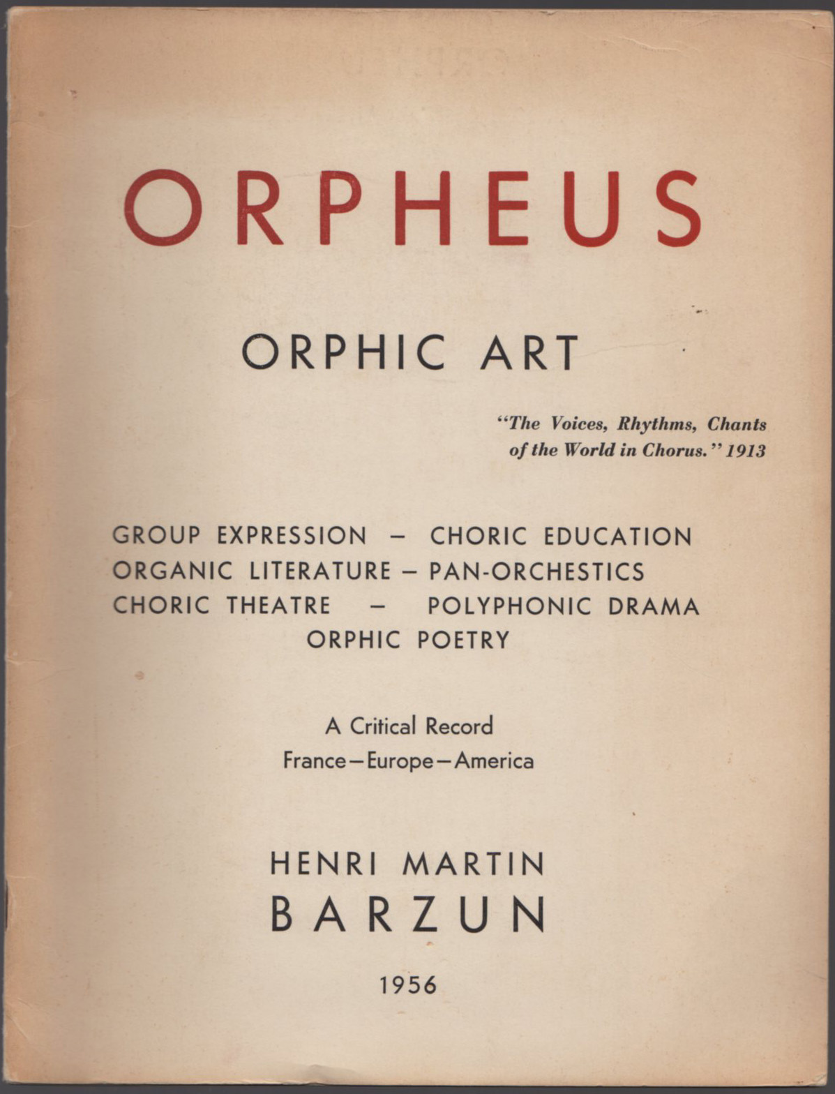 Image for Orpheus - Orphic Art